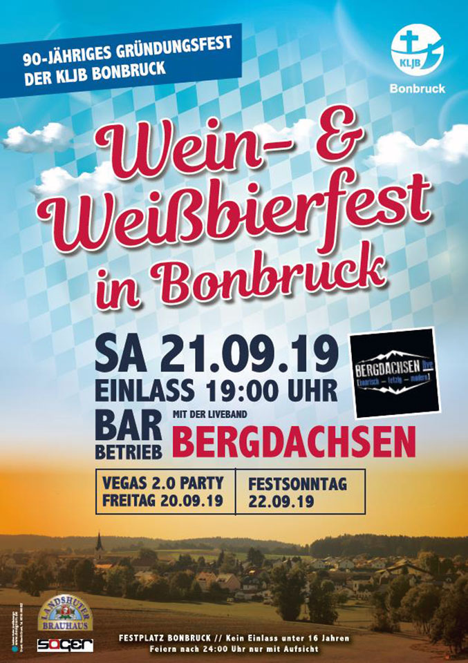 Plakat Wein- und Weißbierfest Bonbruck