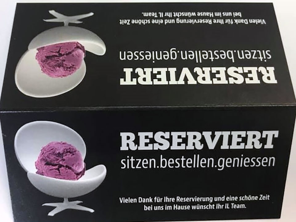 Tischkarte für Eisdiele