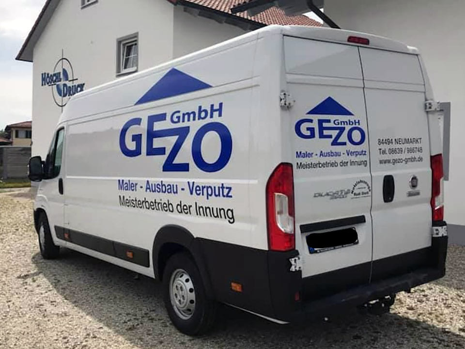 Sprinterbeschriftung konturgeschnitten GEZO GmbH