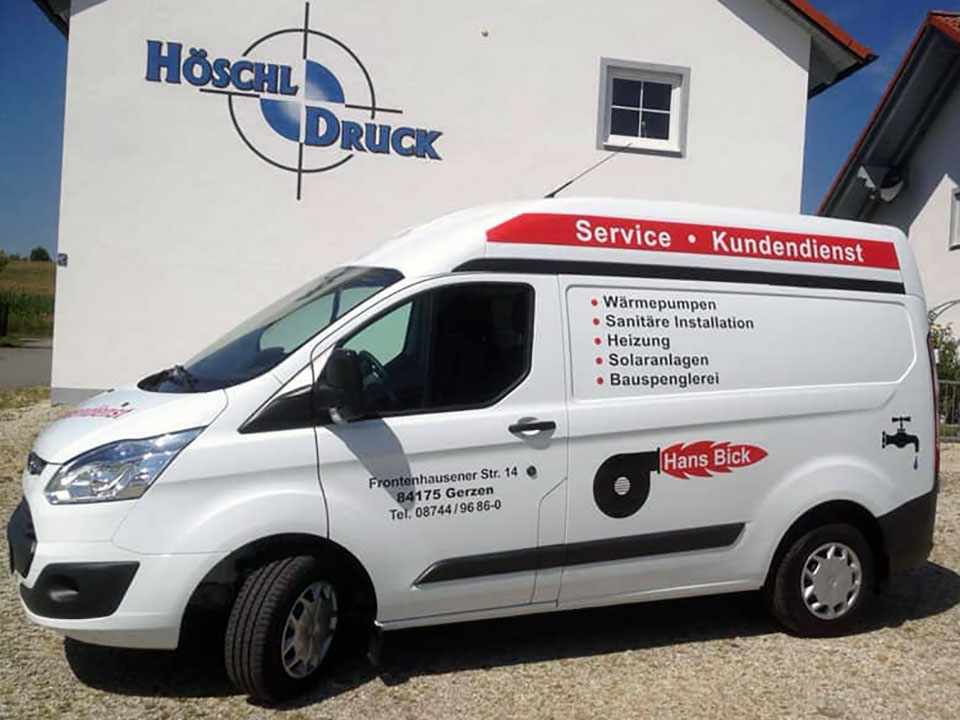 Sprinterbeschriftung Hans Bick weiß